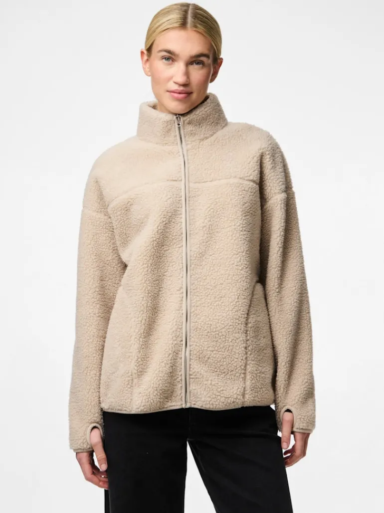 PCSADIA LS TEDDY JACKET NOOS BC silver gray