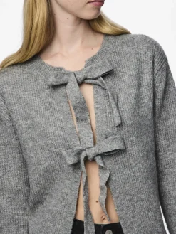PCSILLY LS REV TIE KNIT NOOS BC medium grey melange