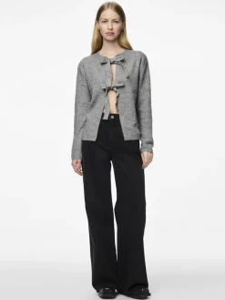 PCSILLY LS REV TIE KNIT NOOS BC medium grey melange