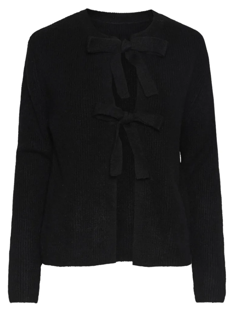 PCSILLY LS REV TIE KNIT NOOS BC black