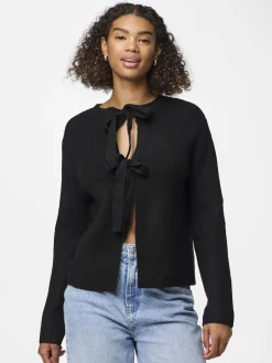 PCSILLY LS REV TIE KNIT NOOS BC black