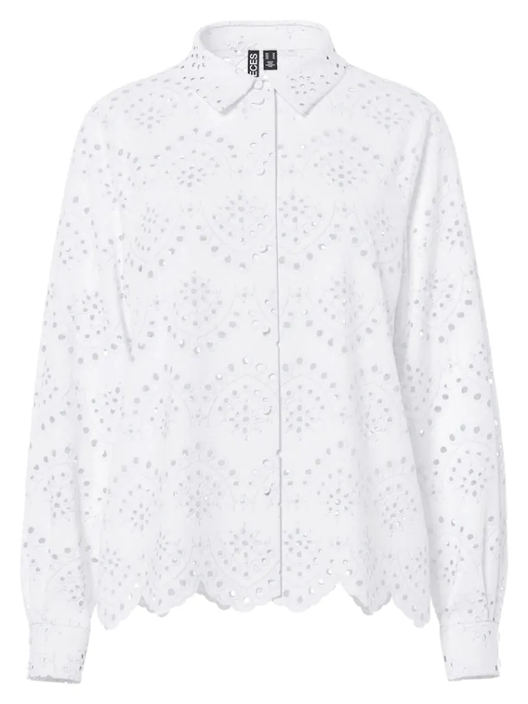 PCVILDE LS SHIRT WVN NOOS bright white