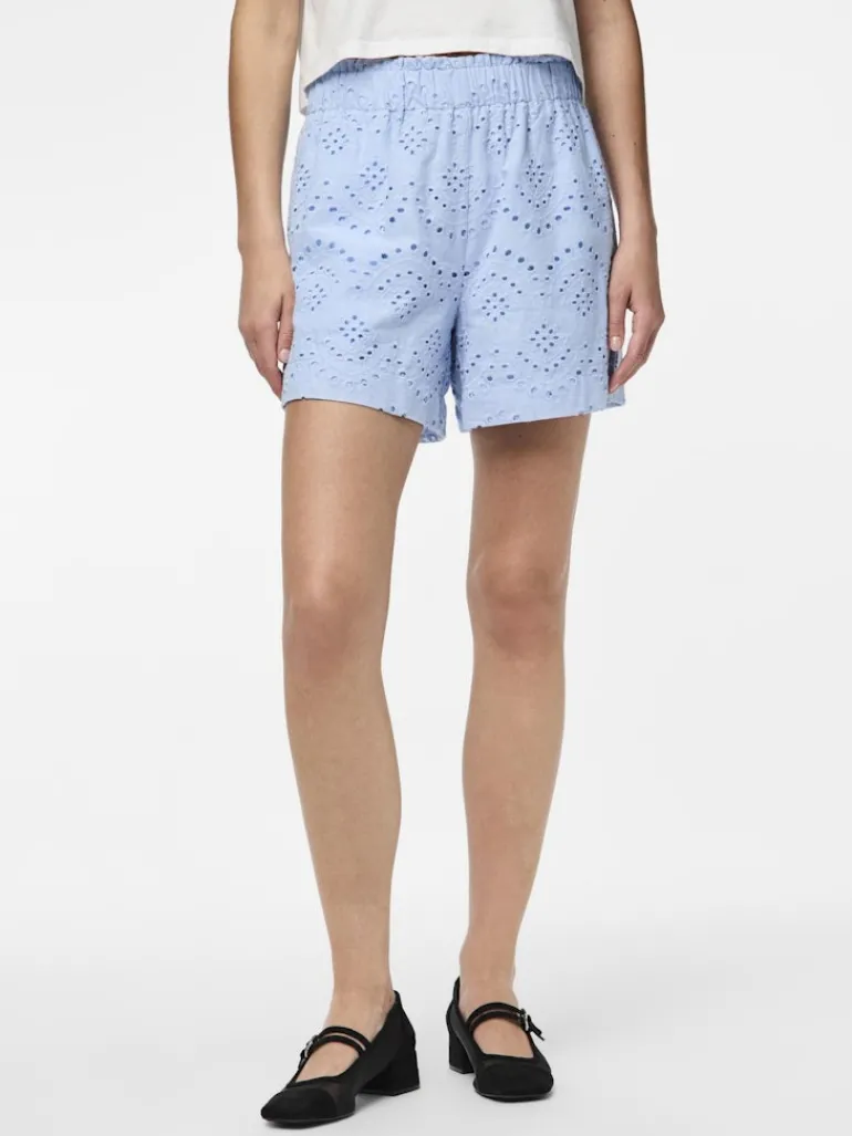 PCVILDE MW SHORTS WVN NOOS cashmere blue