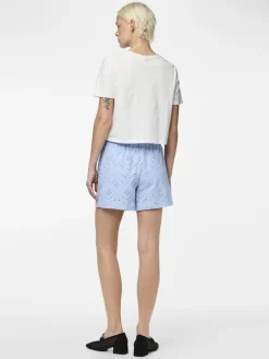 PCVILDE MW SHORTS WVN NOOS cashmere blue
