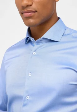 Performance Shirt Natté-Stretch Langarm mittelblau