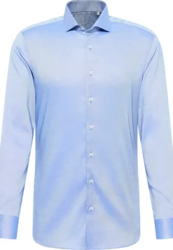 Performance Shirt Natté-Stretch Langarm mittelblau