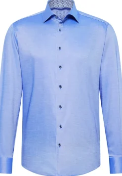 Performance Shirt Natté-Stretch Langarm royal blau