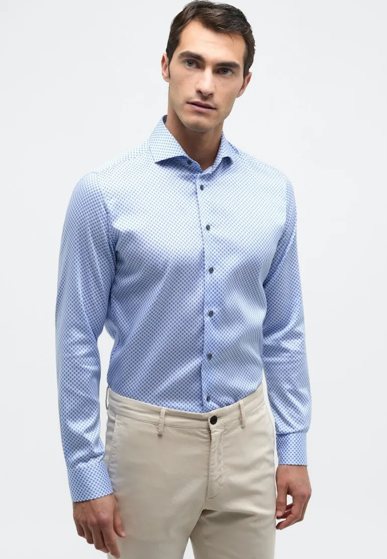 Performance Shirt Stretch Langarm blau