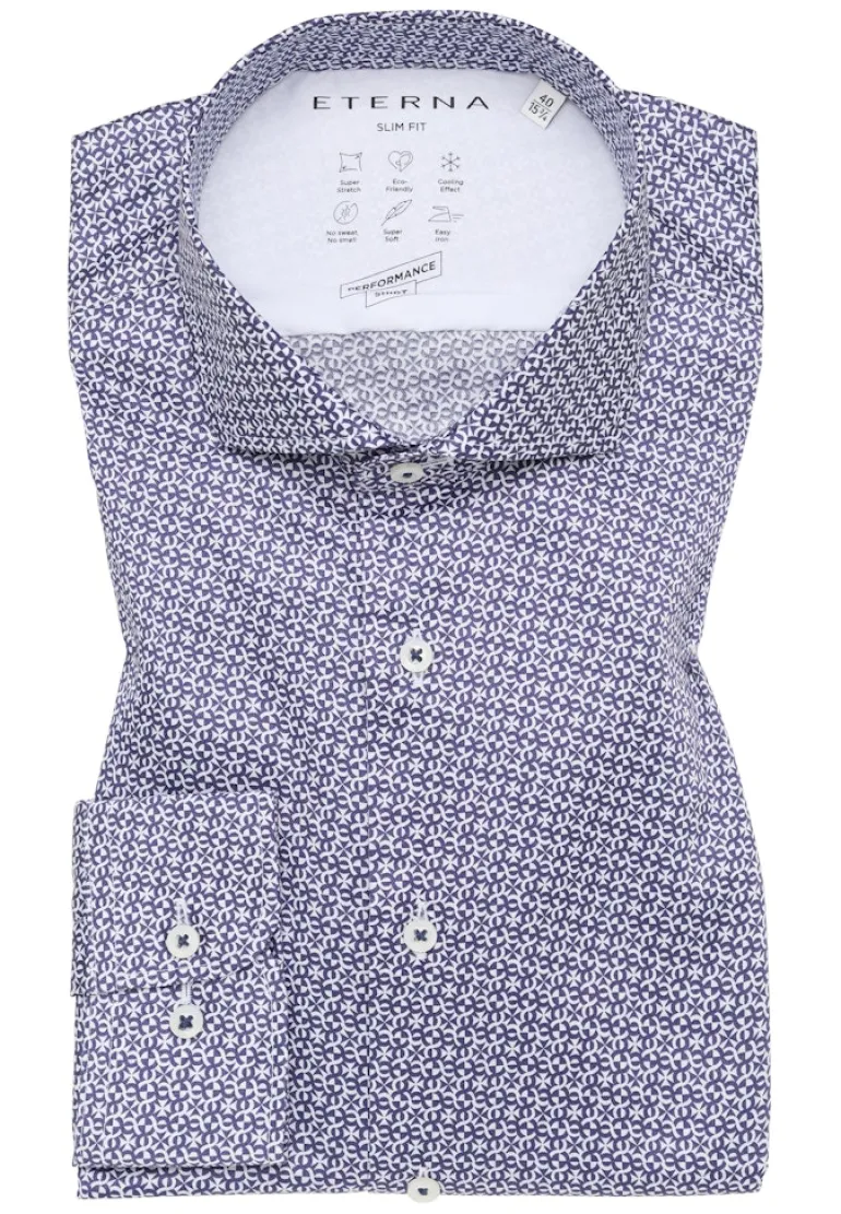 Performance Shirt Twill Langarm dunkelblau