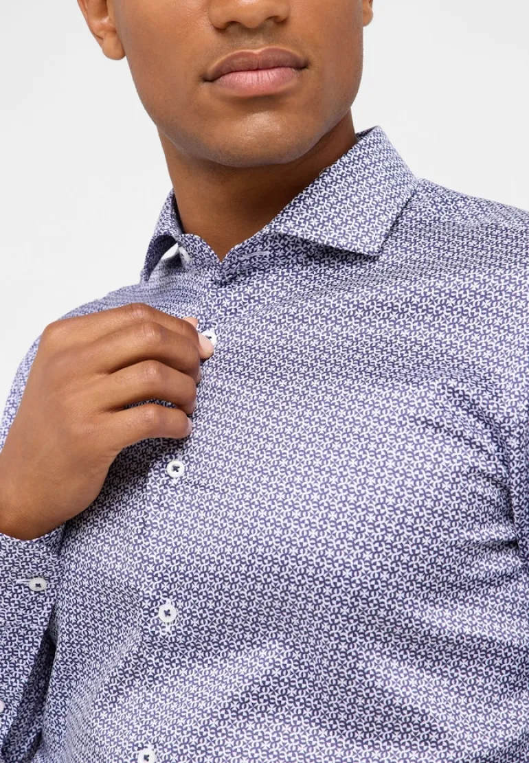 Performance Shirt Twill Langarm dunkelblau