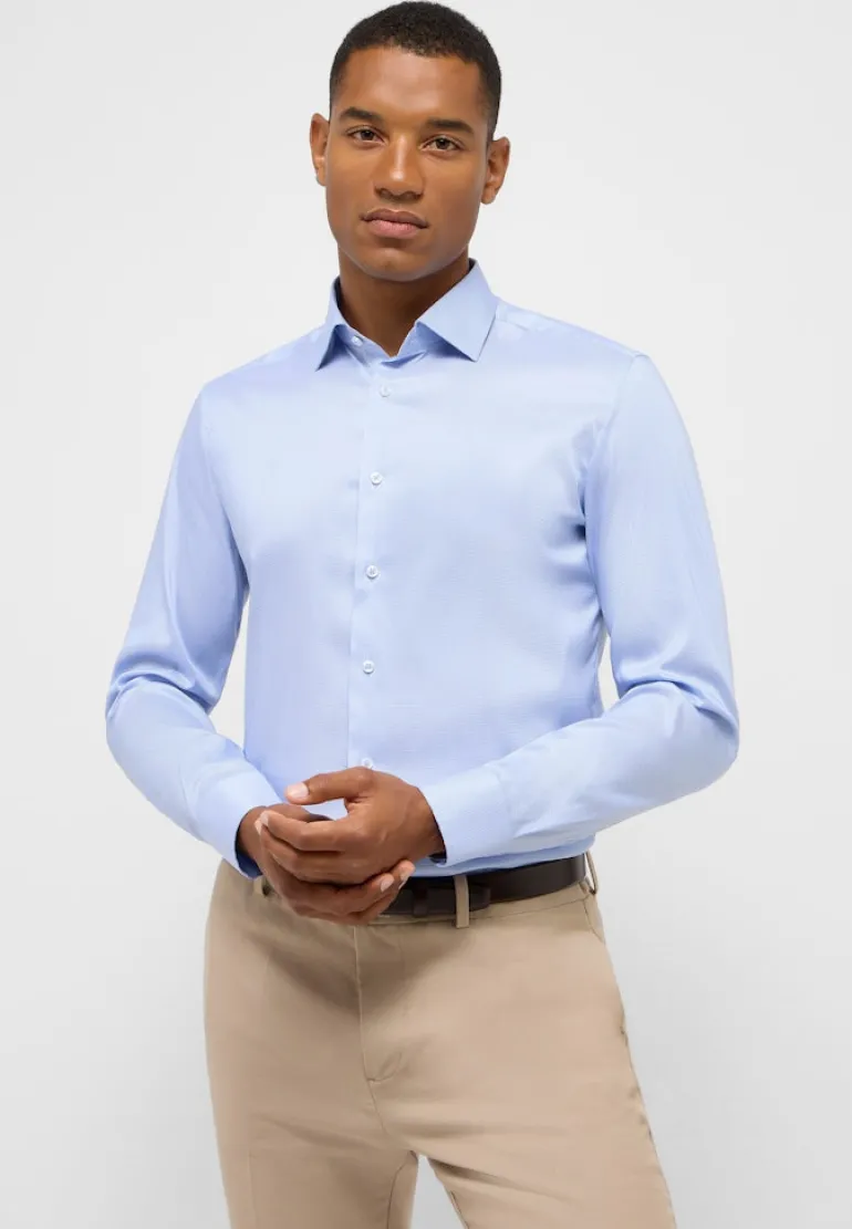 Performance Shirt Twill-Stretch Langarm hellblau