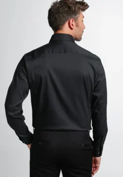 Performance Shirt Twill-Stretch Langarm schwarz