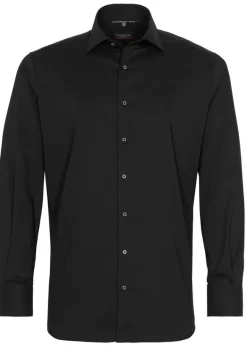 Performance Shirt Twill-Stretch Langarm schwarz