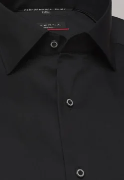 Performance Shirt Twill-Stretch Langarm schwarz