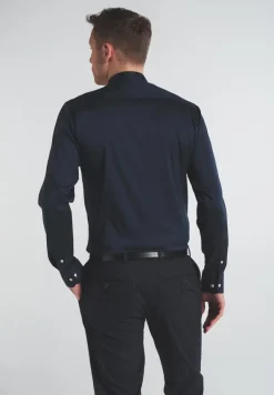 Performance Shirt Twill-Stretch Langarm navy