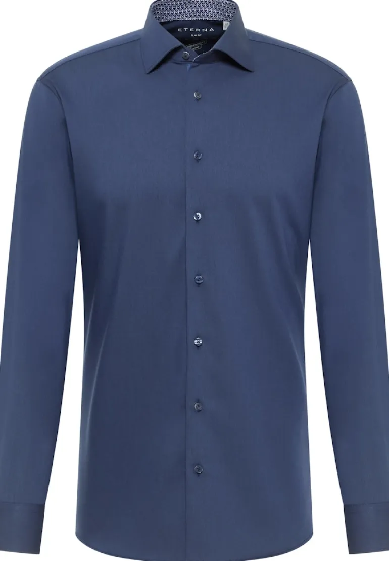 Performance Shirt Twill-Stretch Langarm navy