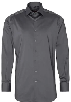 Performance Shirt Twill-Stretch Langarm silber