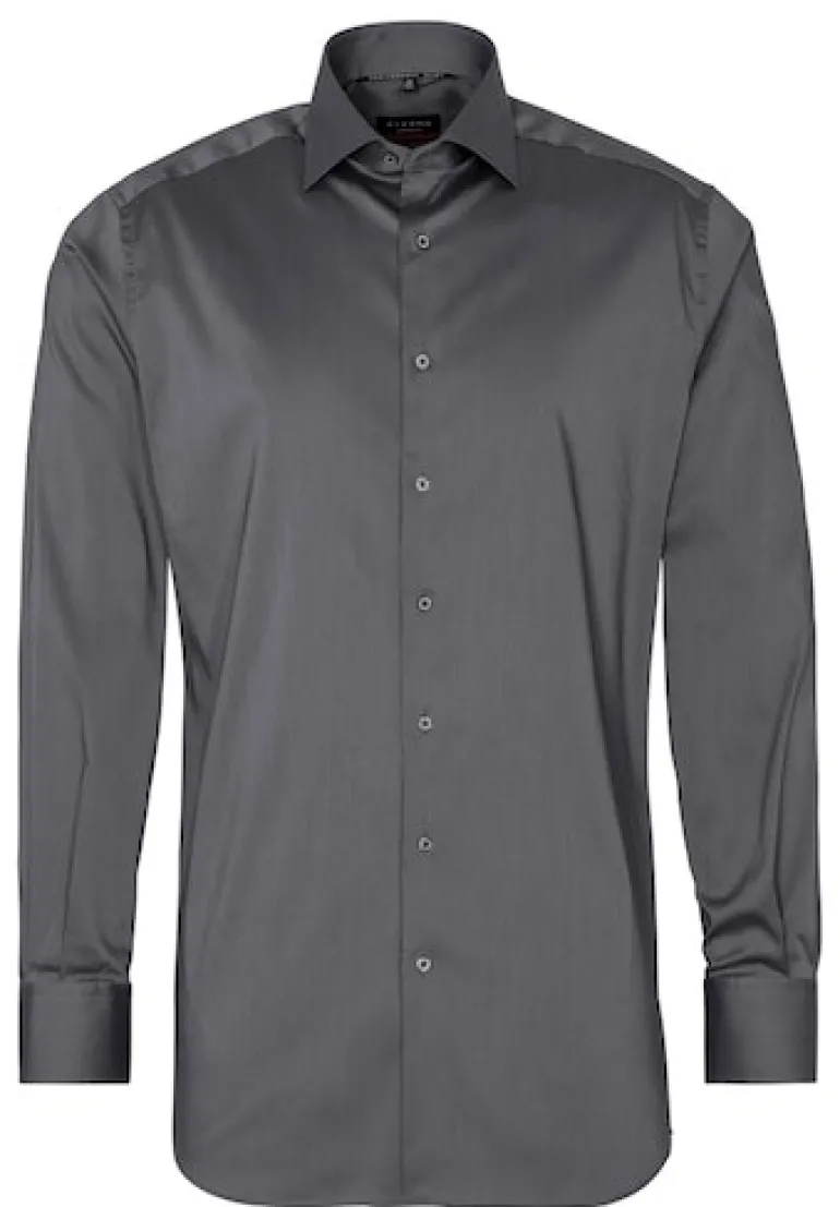 Performance Shirt Twill-Stretch Langarm silber