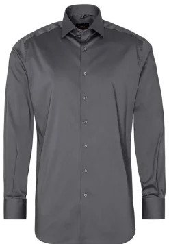 Performance Shirt Twill-Stretch Langarm silber