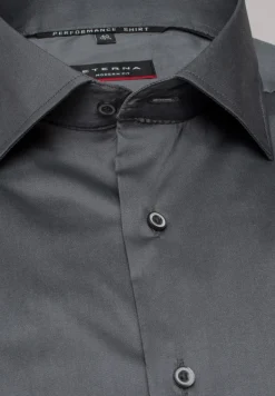 Performance Shirt Twill-Stretch Langarm silber