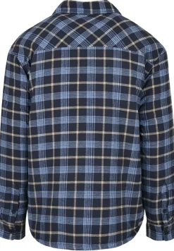 Plaid Quilted Shirt Jacket lightblue darkblue