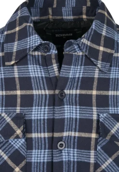 Plaid Quilted Shirt Jacket lightblue darkblue