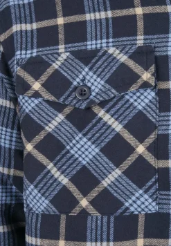 Plaid Quilted Shirt Jacket lightblue darkblue