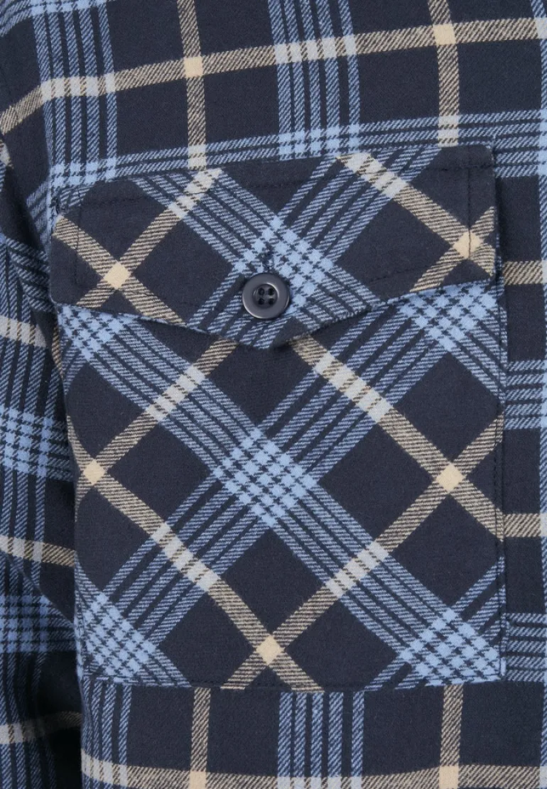 Plaid Quilted Shirt Jacket lightblue darkblue