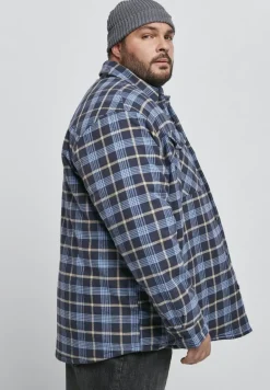 Plaid Quilted Shirt Jacket lightblue darkblue