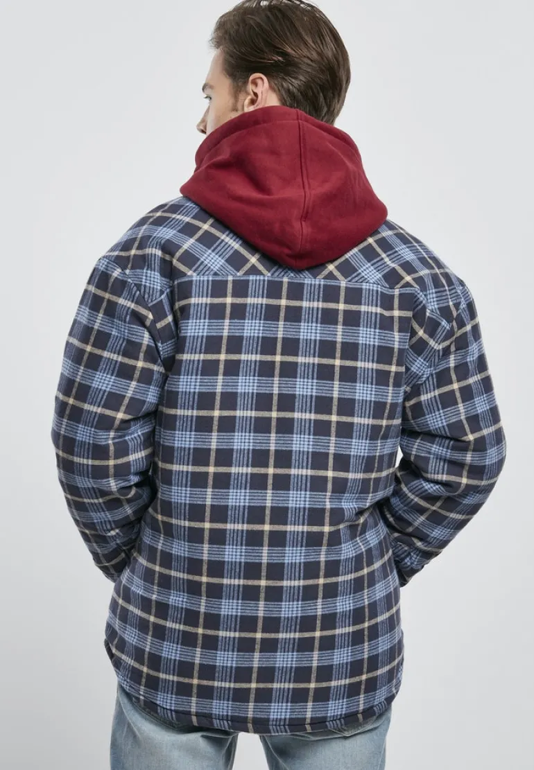 Plaid Quilted Shirt Jacket lightblue darkblue