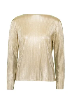 Plissee-Shirt strukturiert naturegold