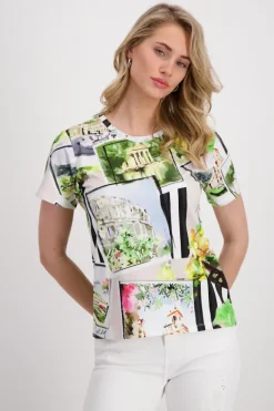 Polaroidprint T Shirt marmor gemustert