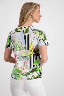 Polaroidprint T Shirt marmor gemustert