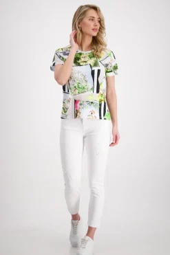 Polaroidprint T Shirt marmor gemustert
