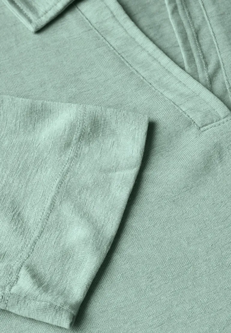 Poloshirt in Leinen-Optik ice sage green
