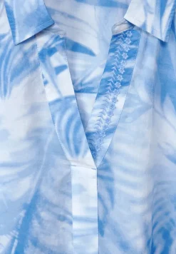 Printbluse in Light Cotton tranquil blue