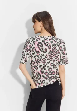 Print Burn Out T-Shirt vanilla white