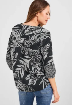 Printmix Bluse carbon grey