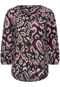 Print Tunika Bluse black