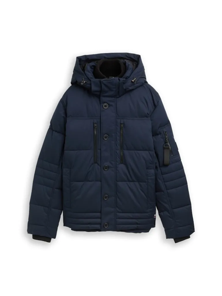 Puffer-Jacke mit abnehmbarer Kapuze sky captain blue