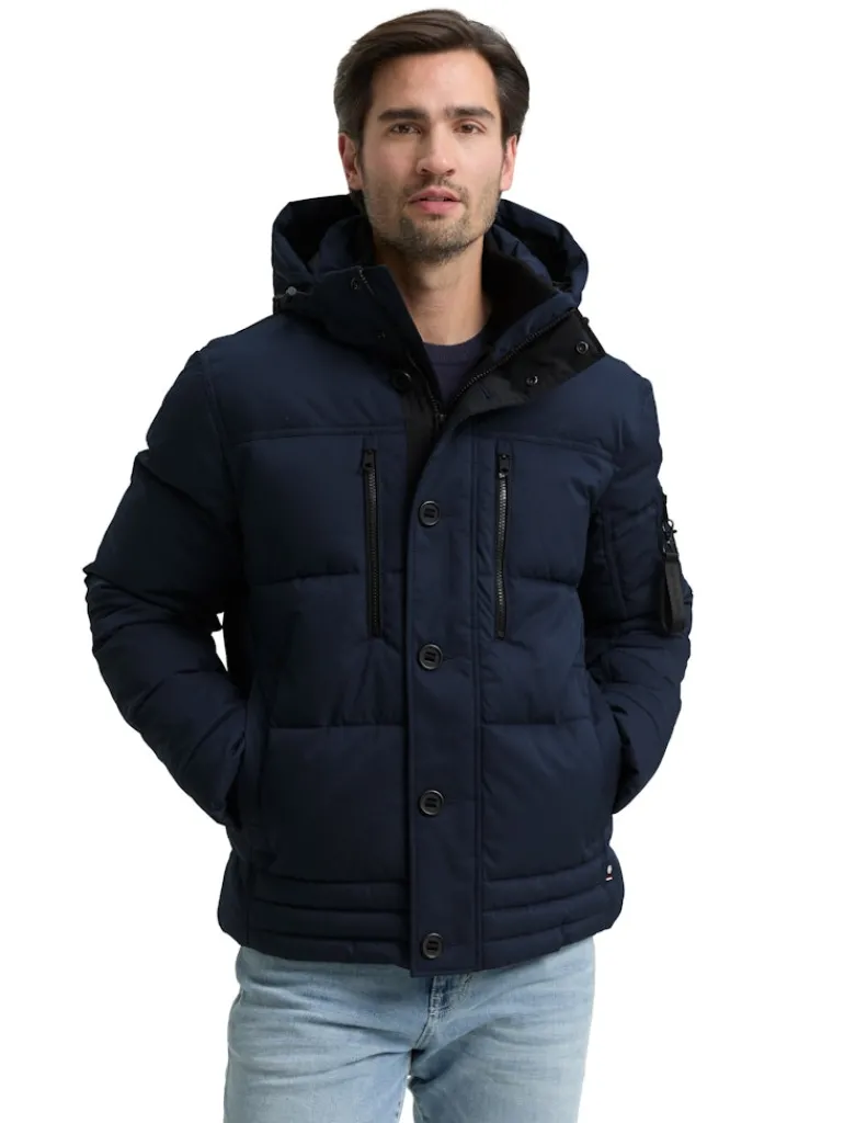 Puffer-Jacke mit abnehmbarer Kapuze sky captain blue