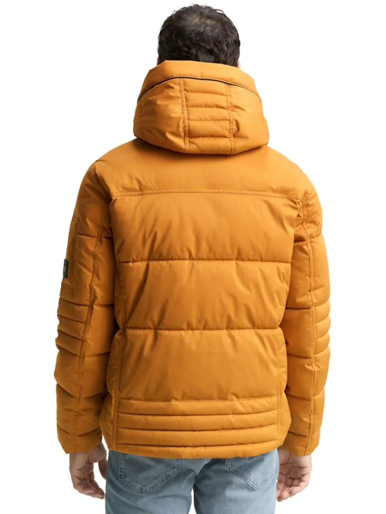 Puffer-Jacke mit abnehmbarer Kapuze peanut butter brown