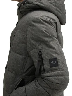 Pufferjacke mit abnehmbarer Kapuze grey garment dye structure