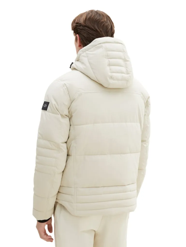 Pufferjacke mit abnehmbarer Kapuze beige alfalfa