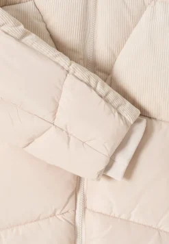 Puffer Mantel mit Cordmix teddy vanilla white