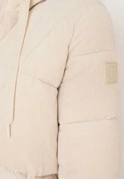 Puffer Mantel mit Cordmix teddy vanilla white