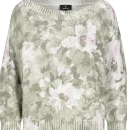 Pullover mit Blumenmuster sage gemustert