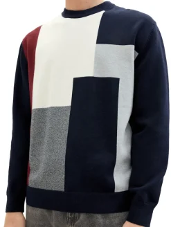 Pullover mit Colour Blocking knitted multi color block