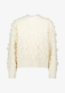 Pullover mit 3D Blüten eggnog