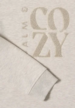 Pullover mit Embroidery oat milk beige melange